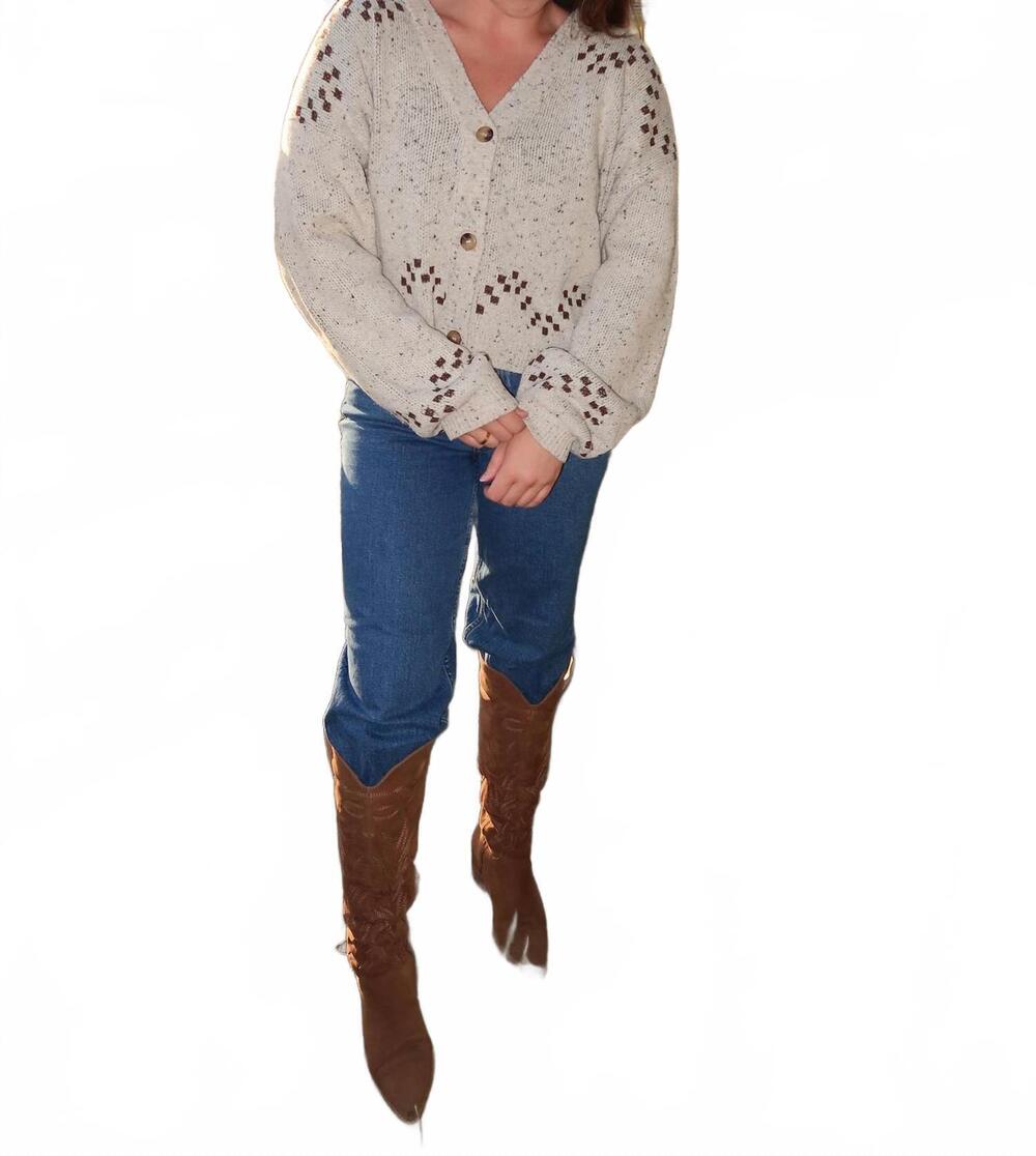 NEW TAELYNN mane horse cardigan in oatmeal